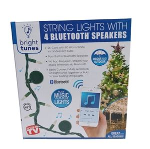 NEW NO BOX Brand New String Lights with speakers Bright Tunes